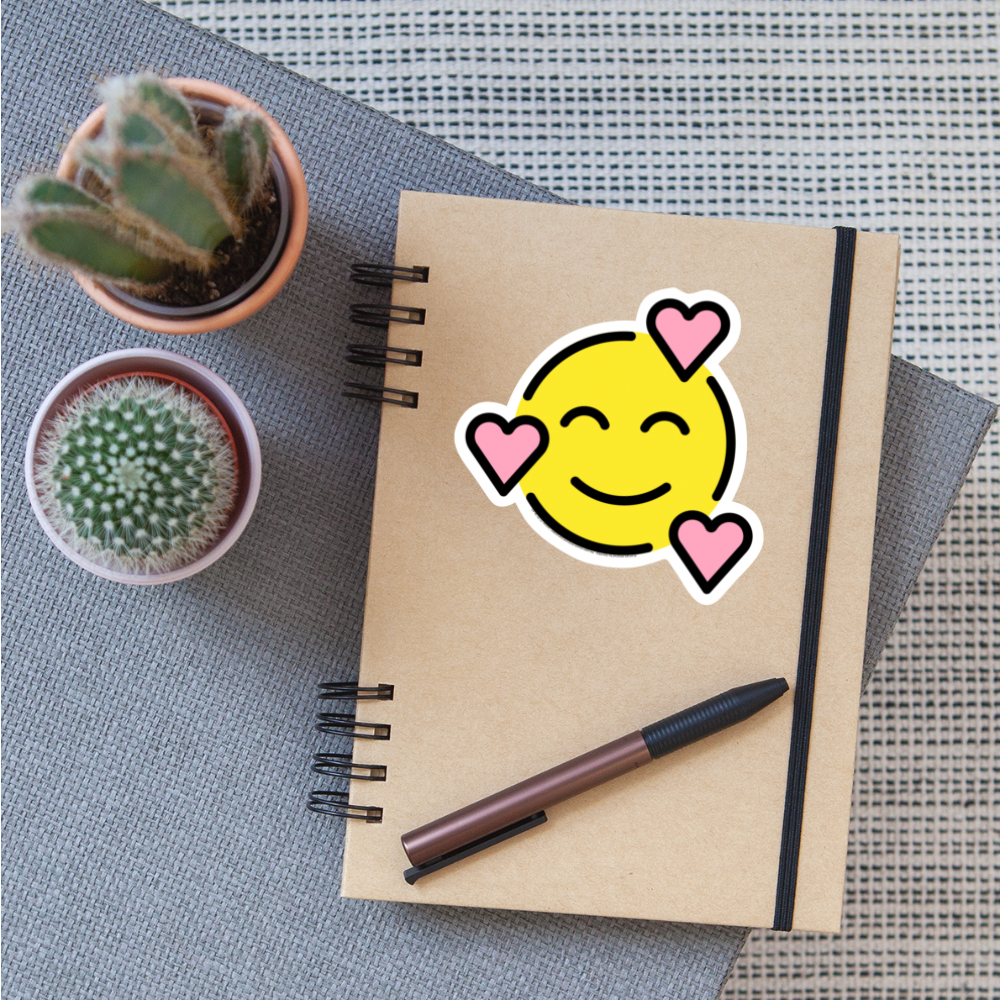 Smiling Face with Hearts Moji Sticker - Emoji.Express - white matte