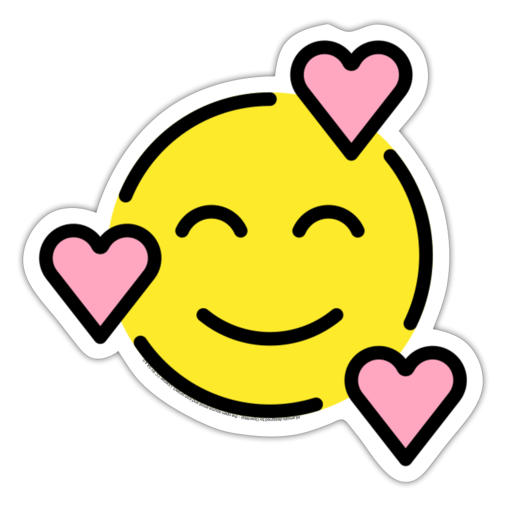 Smiling Face with Hearts Moji Sticker - Emoji.Express - white matte