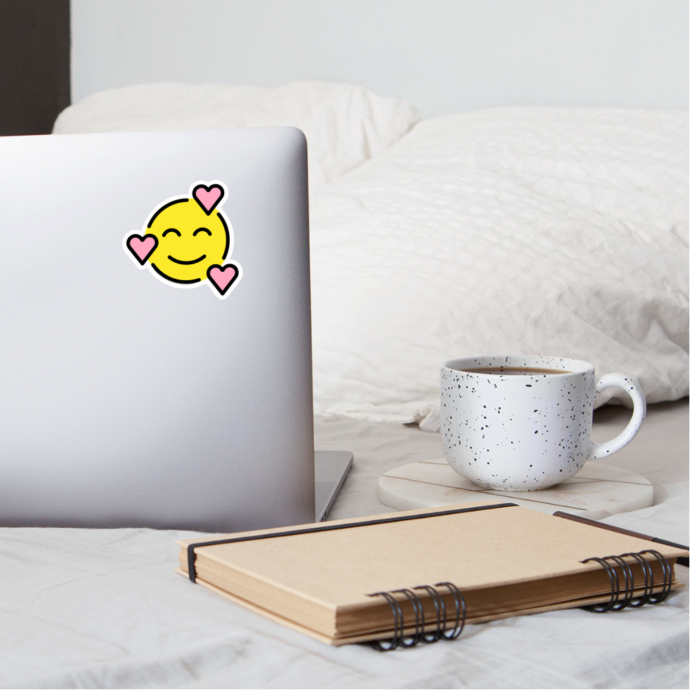 Smiling Face with Hearts Moji Sticker - Emoji.Express - white matte