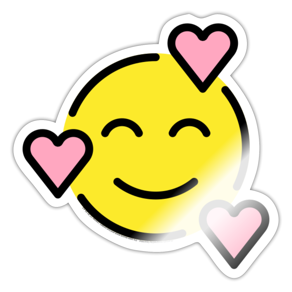 Smiling Face with Hearts Moji Sticker - Emoji.Express - white glossy