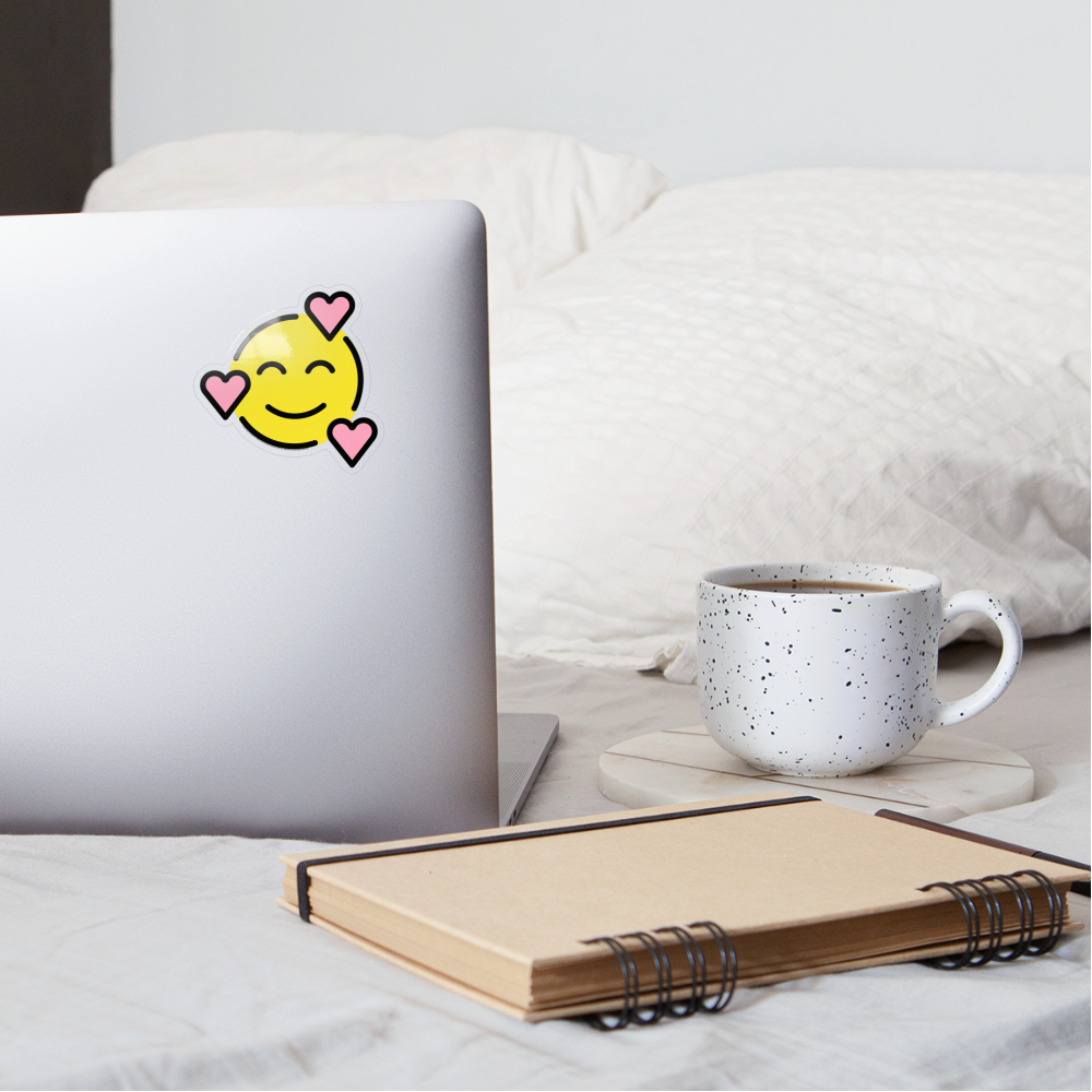 Smiling Face with Hearts Moji Sticker - Emoji.Express - transparent glossy