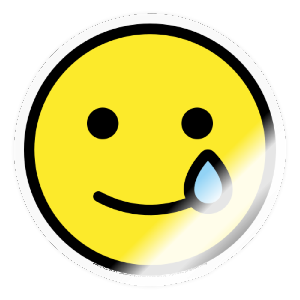 Smiling Face with Tear Moji Sticker - Emoji.Express - transparent glossy