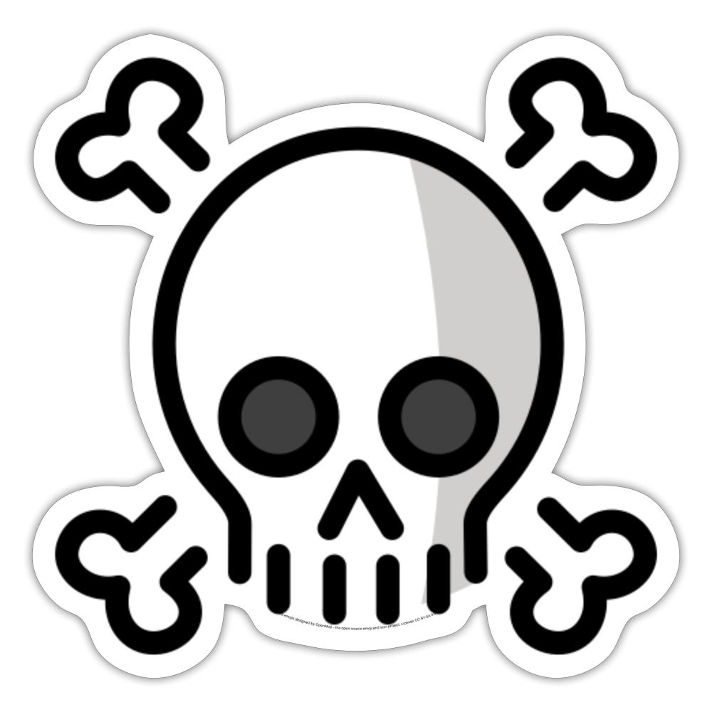Skull and Crossbones Moji Sticker - Emoji.Express - white matte