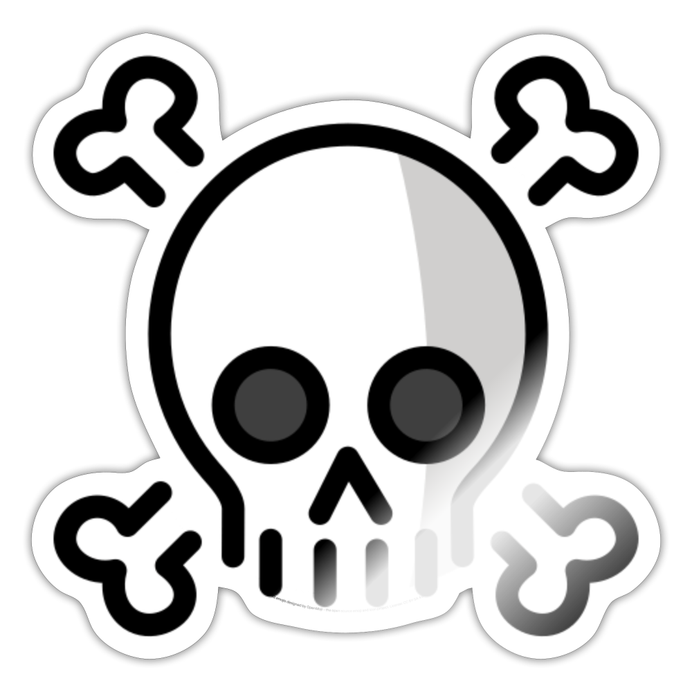 Skull and Crossbones Moji Sticker - Emoji.Express - white glossy
