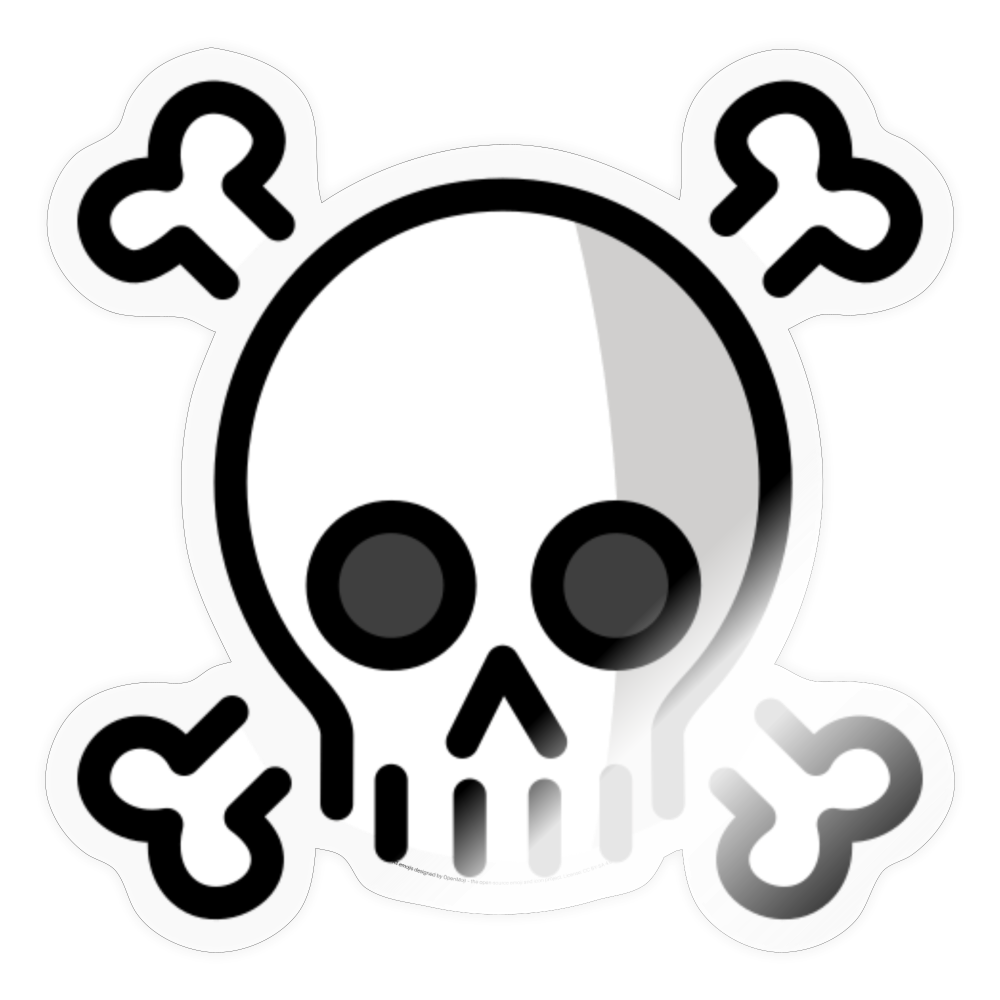 Skull and Crossbones Moji Sticker - Emoji.Express - transparent glossy