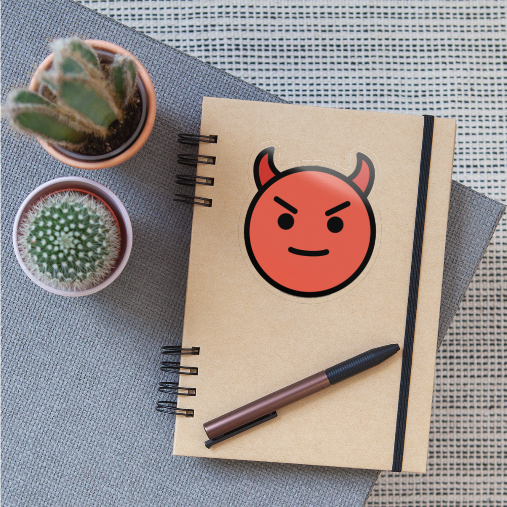 Smiling Face with Horns Moji Sticker - Emoji.Express - transparent glossy