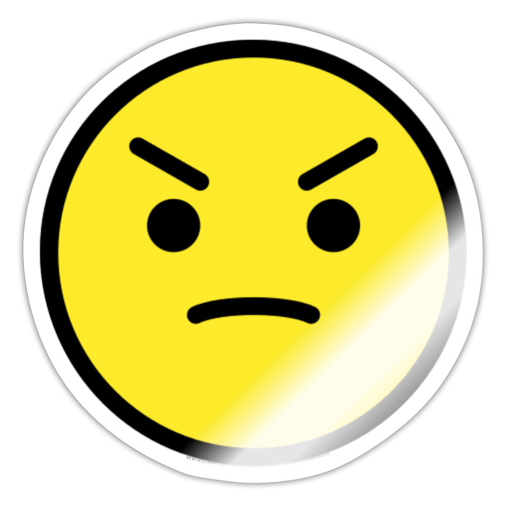 Angry Face Moji Sticker - Emoji.Express - white glossy
