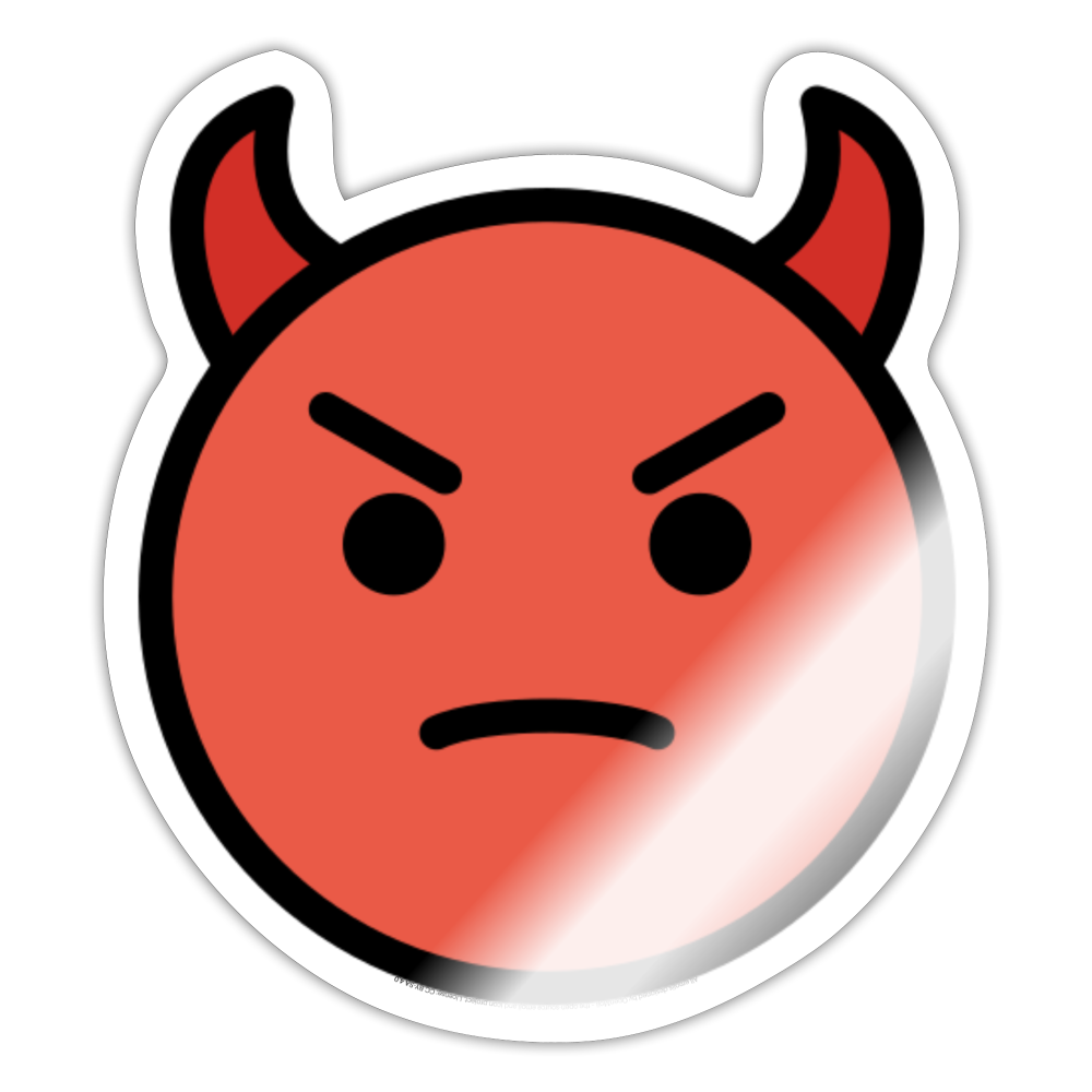 Angry Face with Horns Moji Sticker - Emoji.Express - white glossy