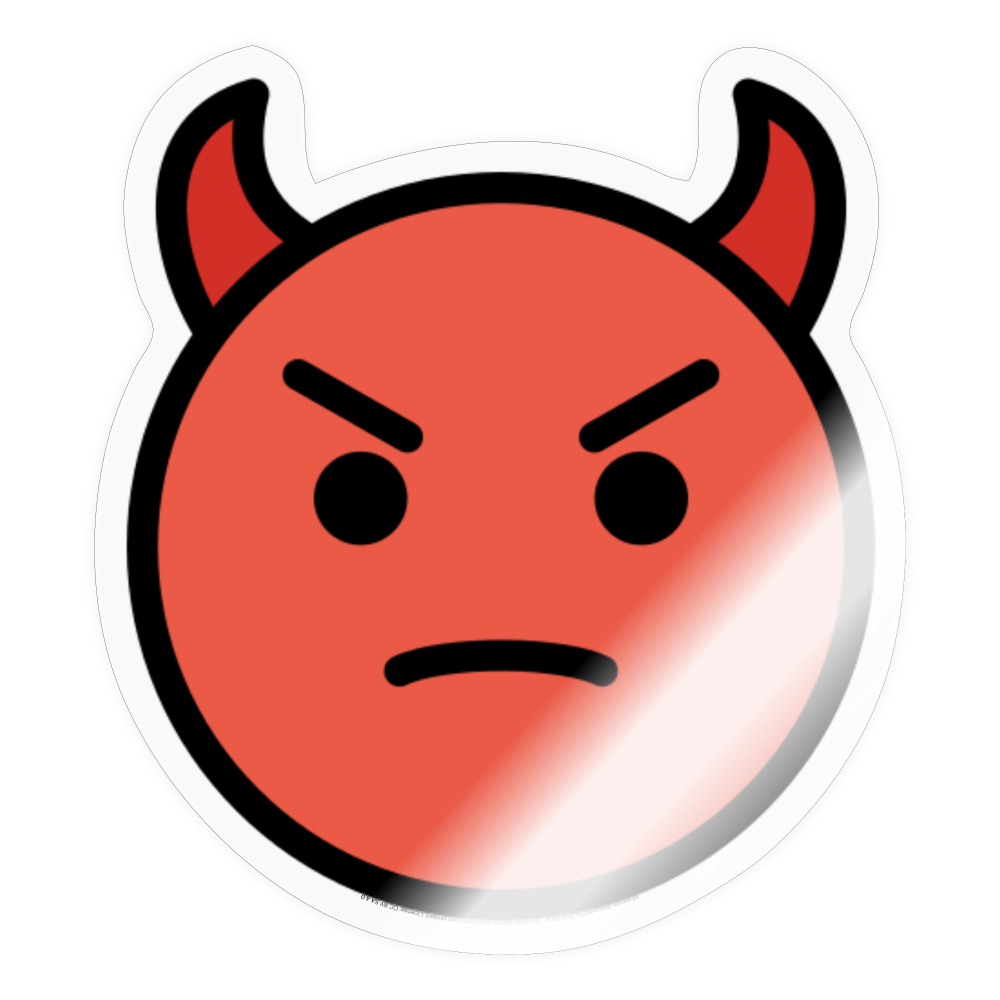 Angry Face with Horns Moji Sticker - Emoji.Express - transparent glossy
