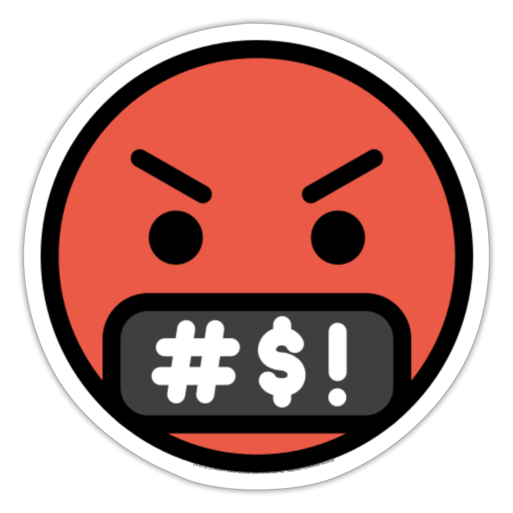 Face with Symbols on Mouth Moji Sticker - Emoji.Express - white matte