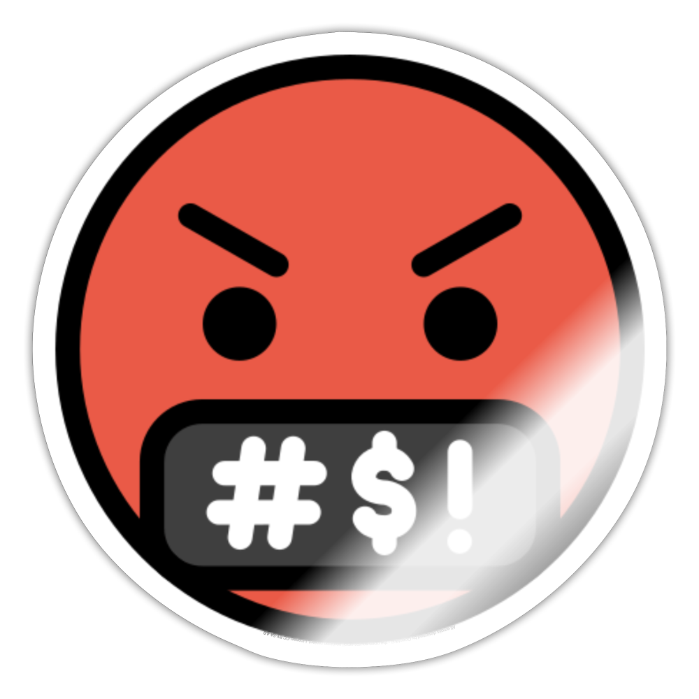 Face with Symbols on Mouth Moji Sticker - Emoji.Express - white glossy