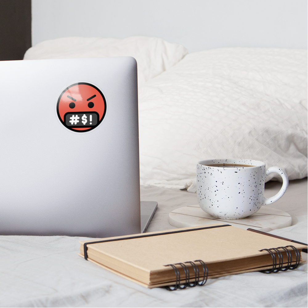 Face with Symbols on Mouth Moji Sticker - Emoji.Express - transparent glossy