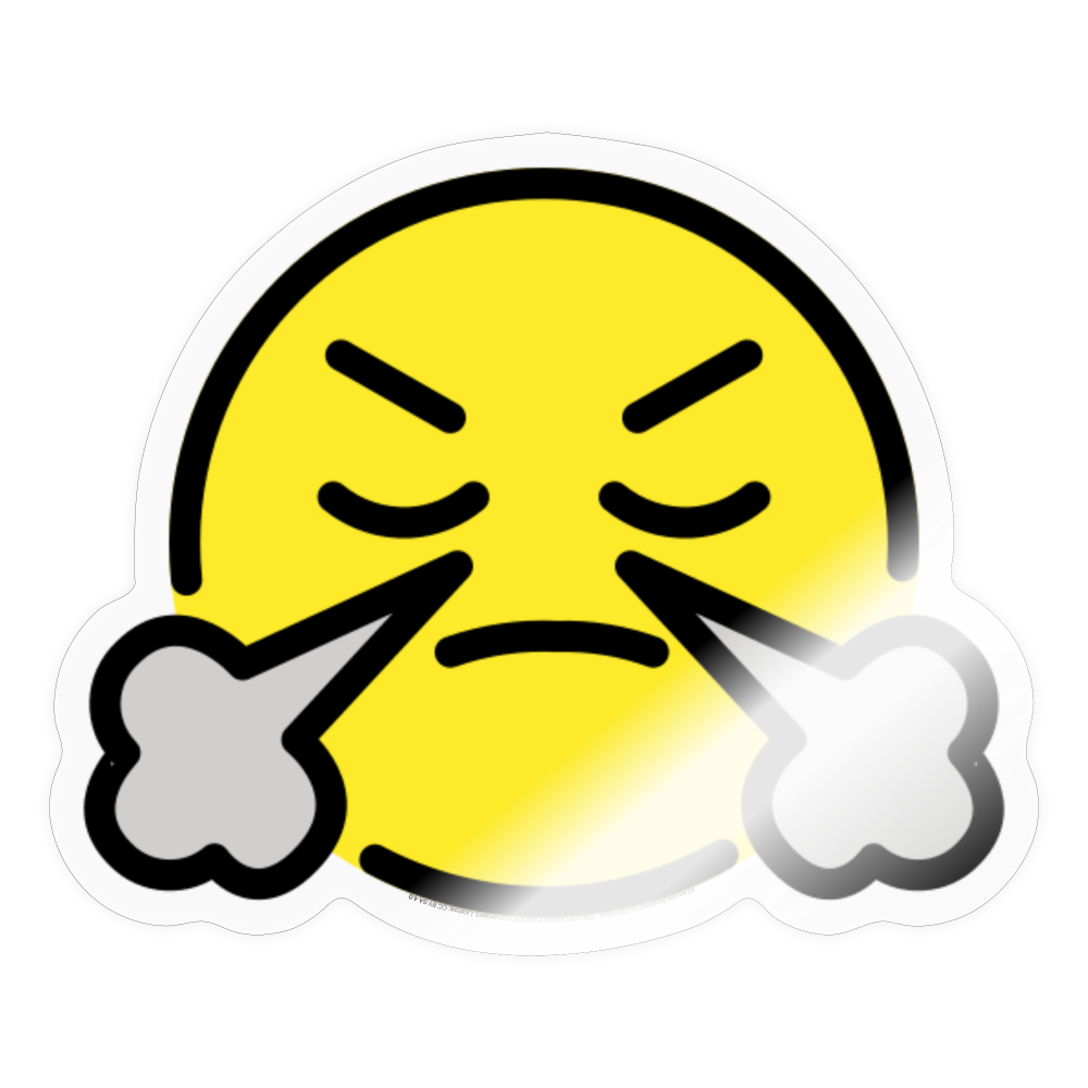 Face with Steam from Nose Moji Sticker - Emoji.Express - transparent glossy