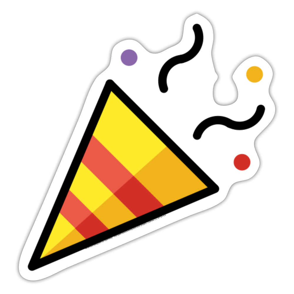 Party Popper Moji Sticker - Emoji.Express - white matte