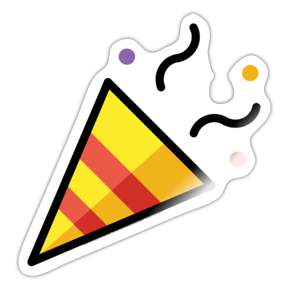 Party Popper Moji Sticker - Emoji.Express - white glossy
