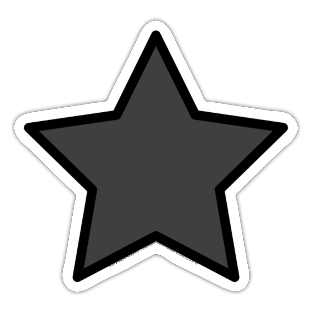 Black Star Moji Sticker - Emoji.Express - white matte