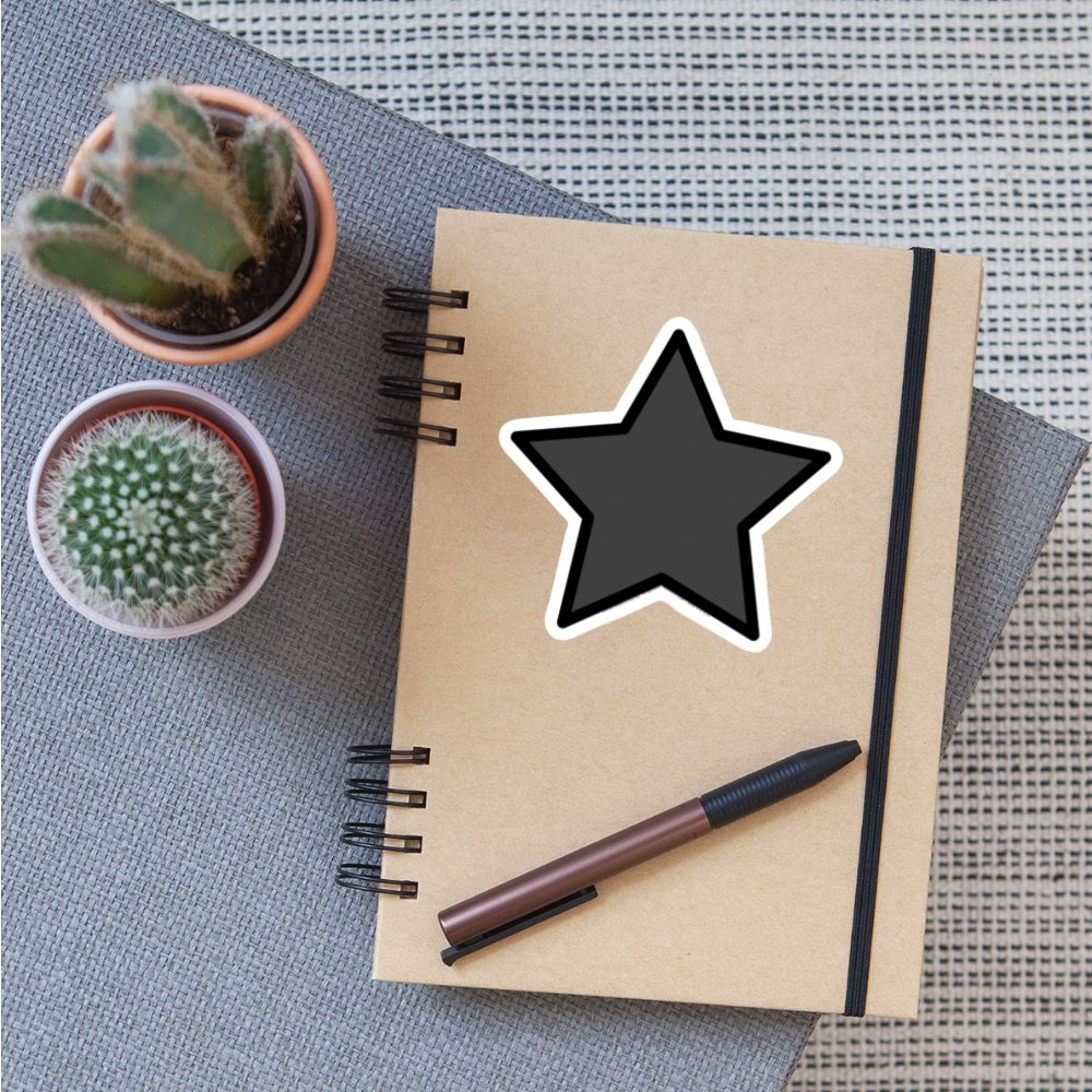 Black Star Moji Sticker - Emoji.Express - white matte