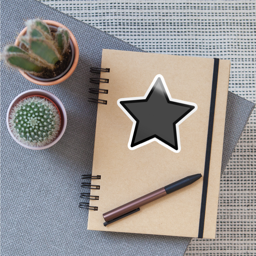 Black Star Moji Sticker - Emoji.Express - white glossy