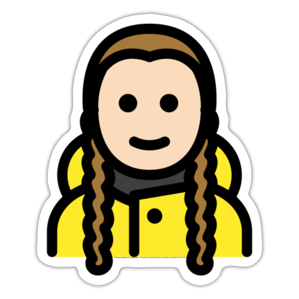 Greta Thunberg Moji Sticker - Emoji.Express - white matte