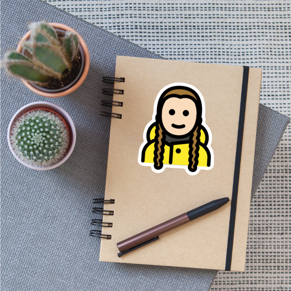 Greta Thunberg Moji Sticker - Emoji.Express - white matte