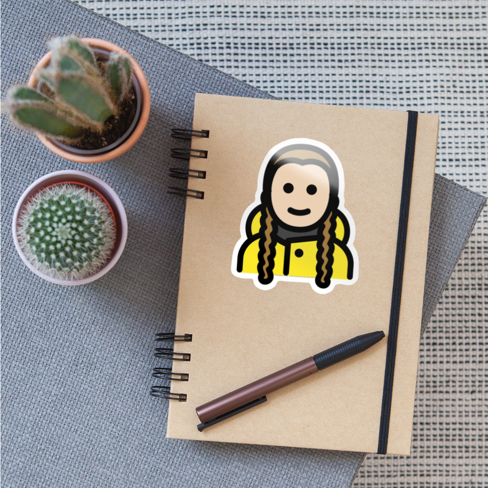 Greta Thunberg Moji Sticker - Emoji.Express - white glossy