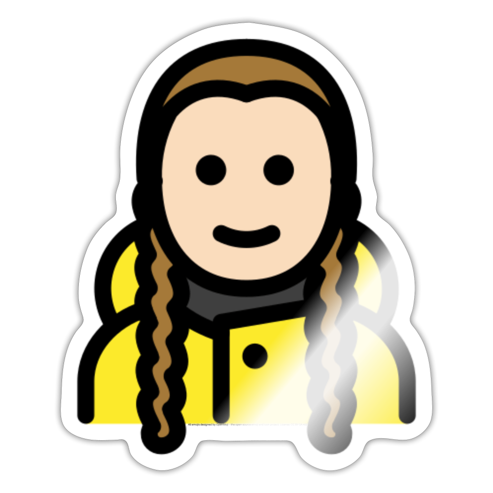 Greta Thunberg Moji Sticker - Emoji.Express - white glossy