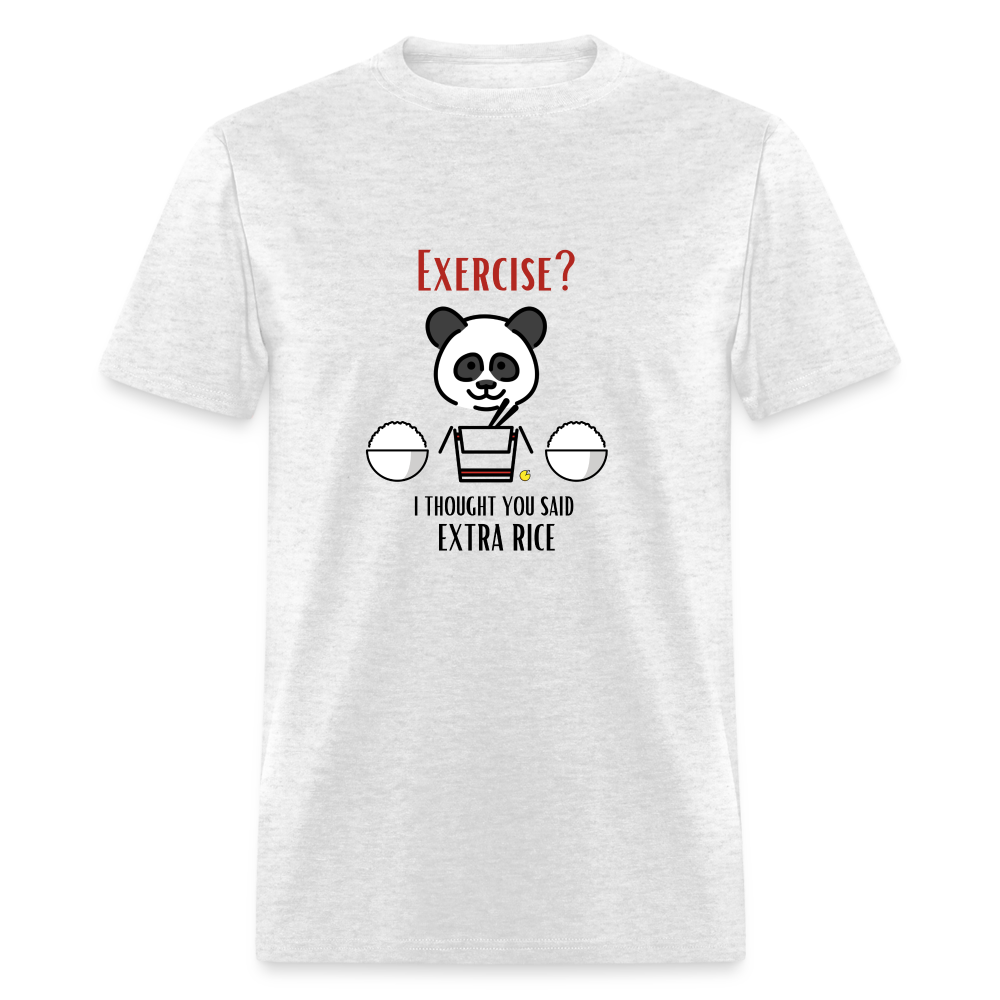 Exercise? I Thought You Said Extra Rice Panda Unisex Moji Expressions Classic T-Shirt - Emoji.Express - light heather gray