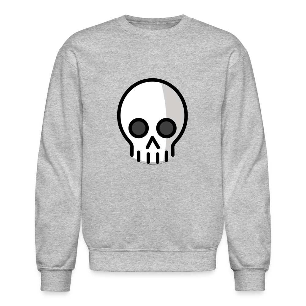 Skull Moji Crewneck Sweatshirt - Emoji.Express - heather gray