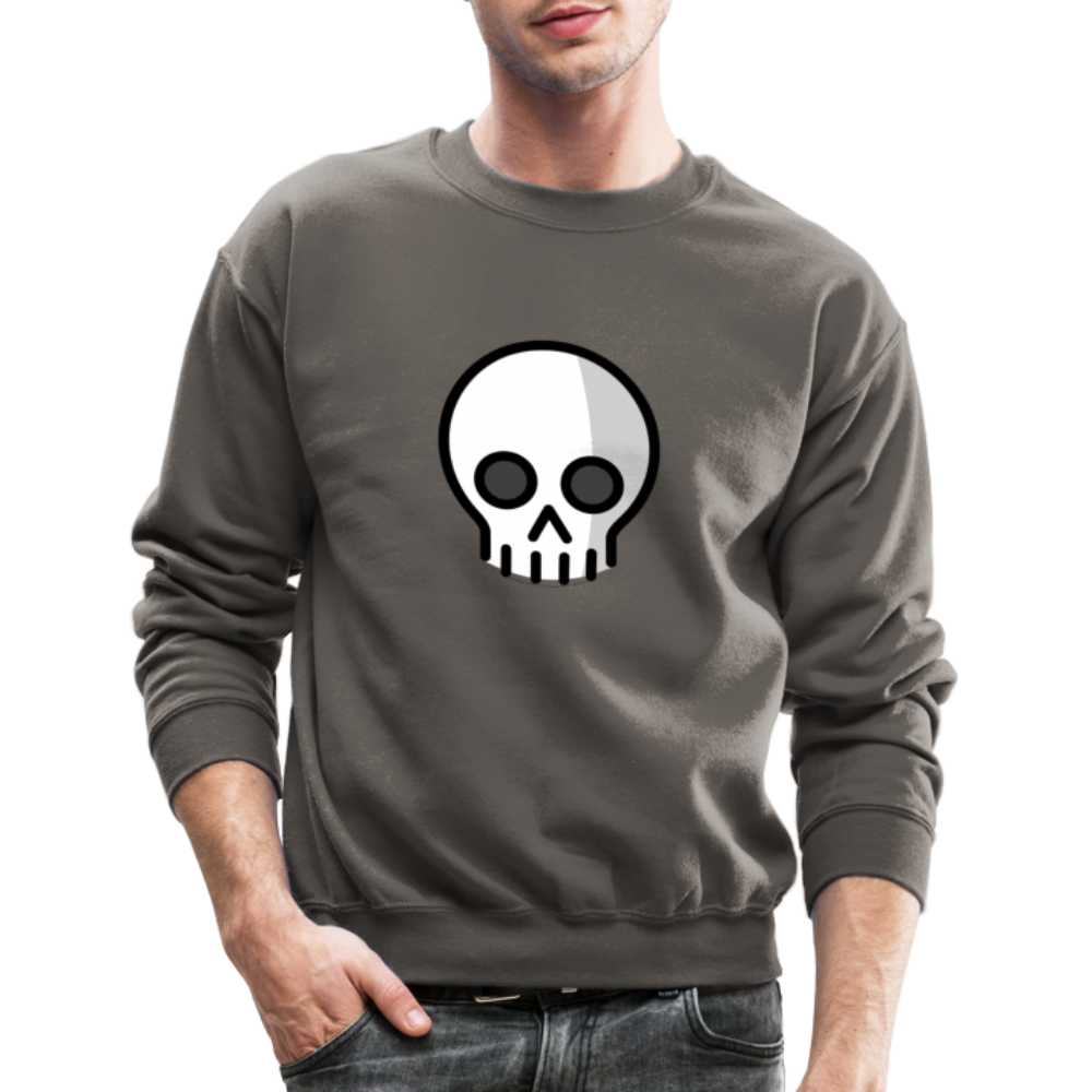 Skull Moji Crewneck Sweatshirt - Emoji.Express - asphalt gray