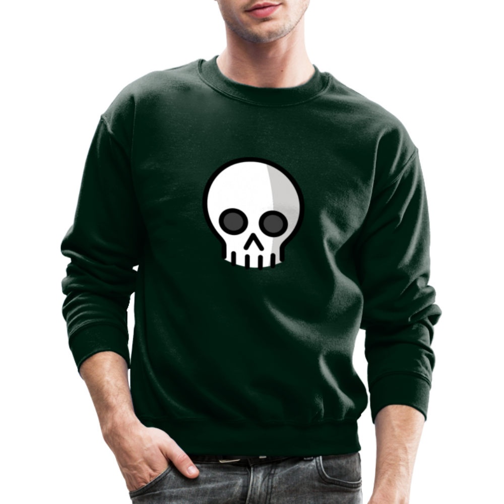 Skull Moji Crewneck Sweatshirt - Emoji.Express - forest green