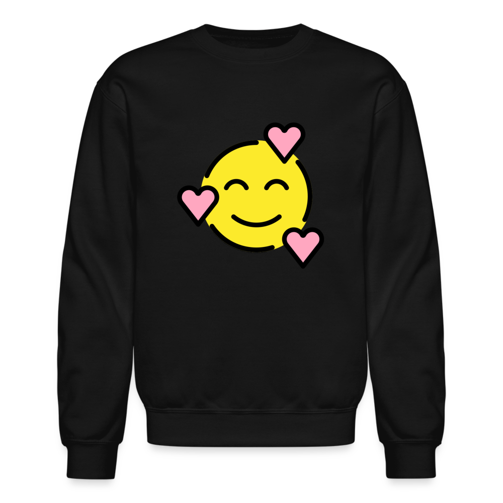 Smiling Face with Hearts Moji Crewneck Sweatshirt - Emoji.Express - black