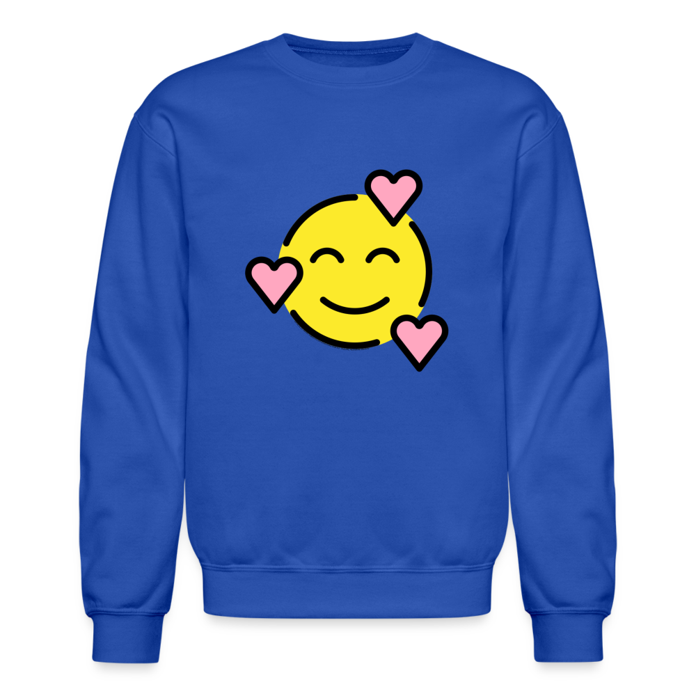 Smiling Face with Hearts Moji Crewneck Sweatshirt - Emoji.Express - royal blue