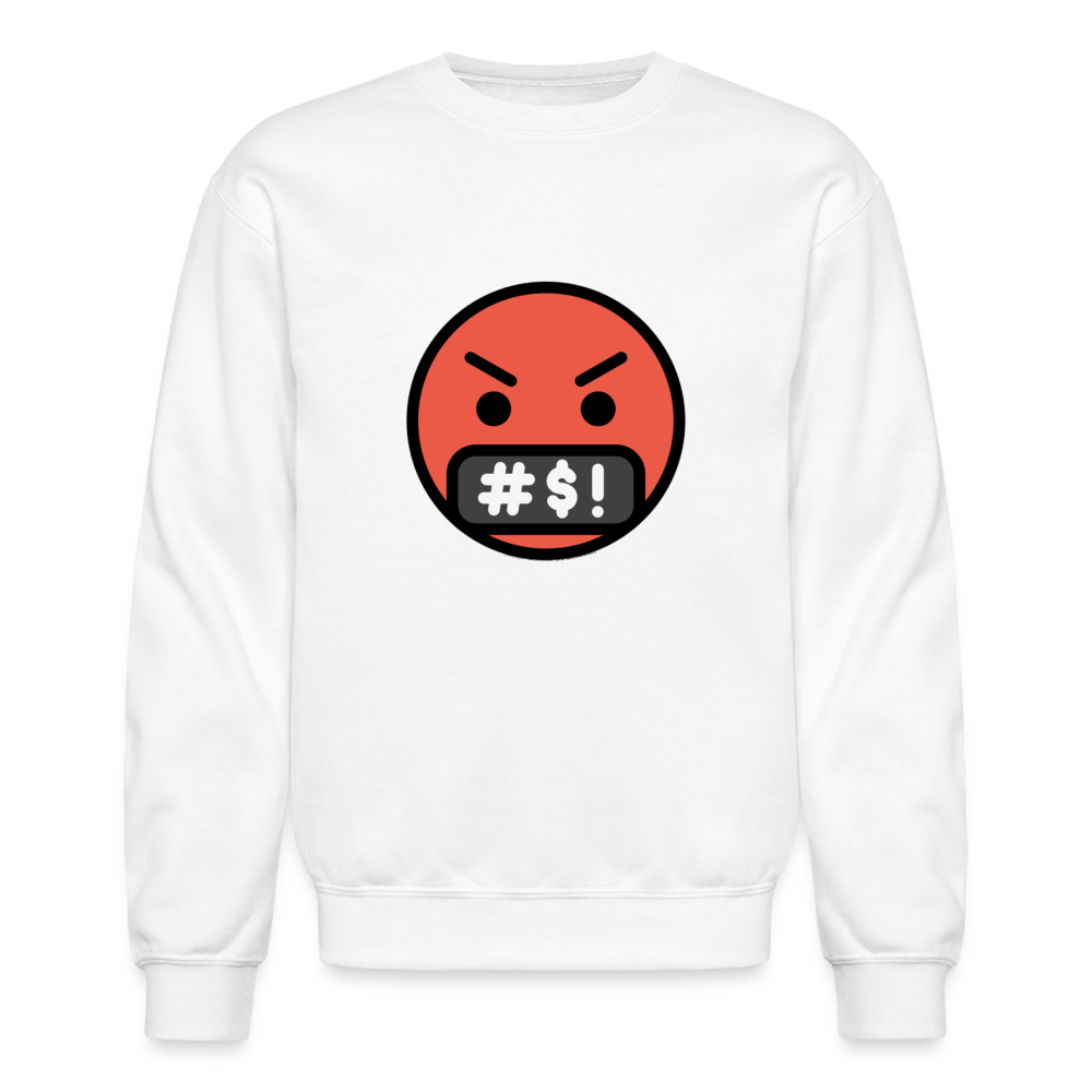 Face with Symbols on Mouth Moji Crewneck Sweatshirt - Emoji.Express - white