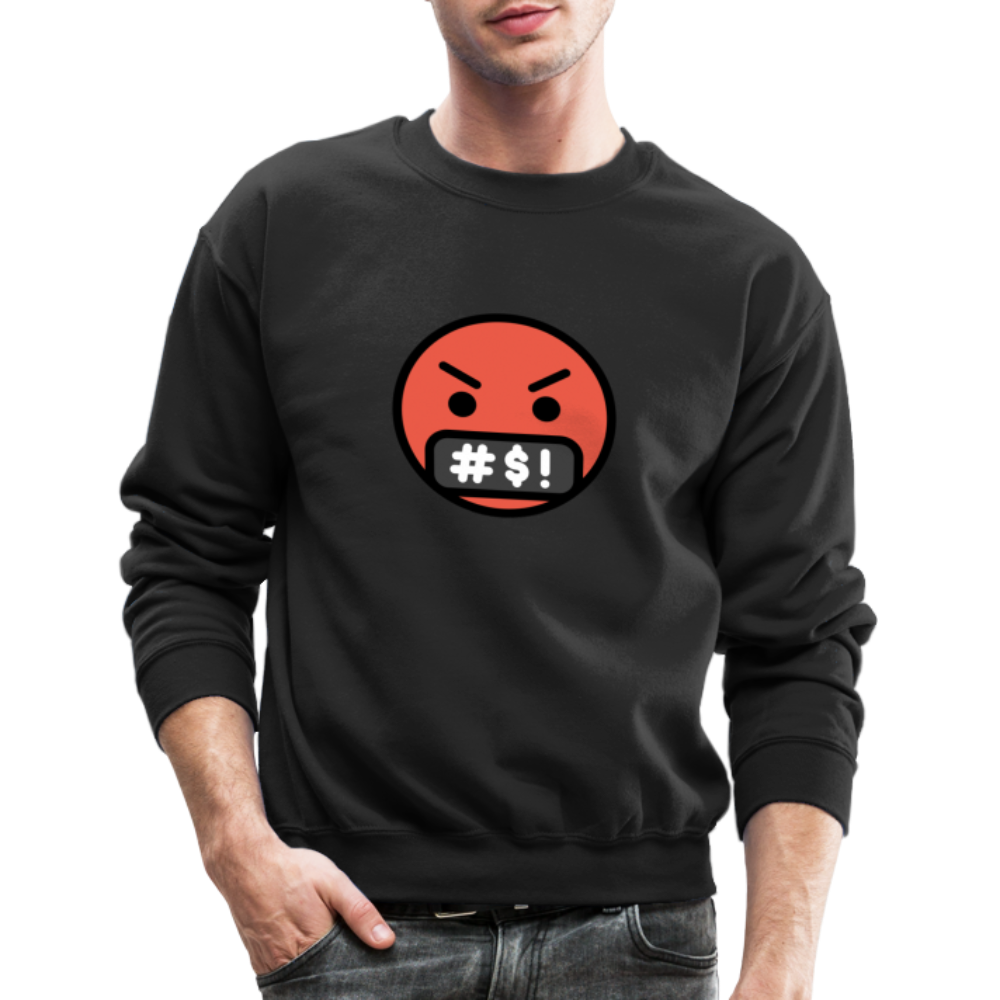 Face with Symbols on Mouth Moji Crewneck Sweatshirt - Emoji.Express - black