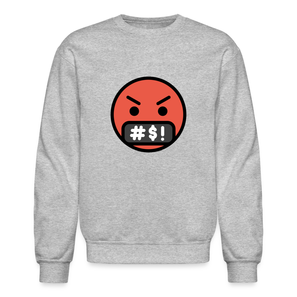 Face with Symbols on Mouth Moji Crewneck Sweatshirt - Emoji.Express - heather gray