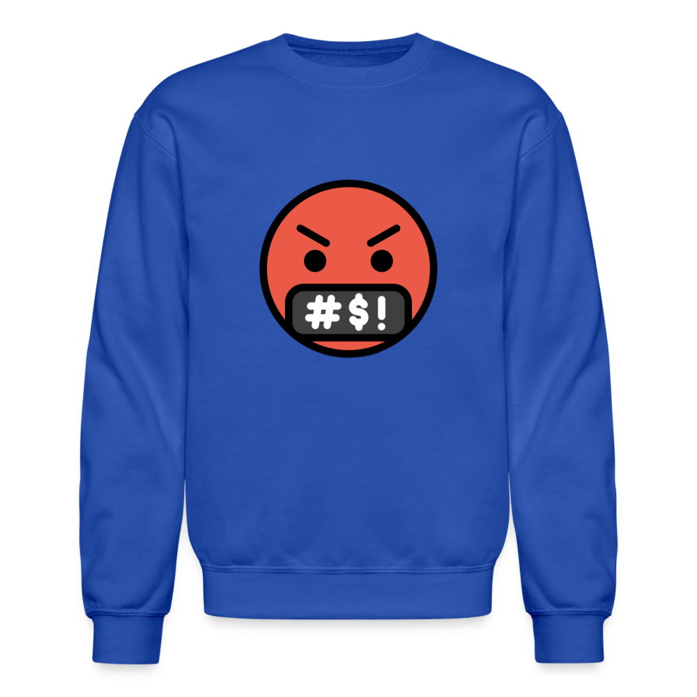 Face with Symbols on Mouth Moji Crewneck Sweatshirt - Emoji.Express - royal blue