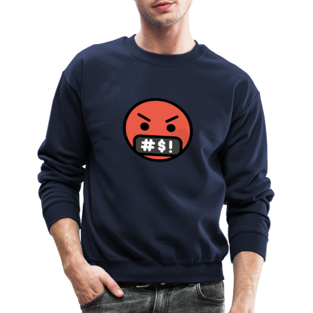 Face with Symbols on Mouth Moji Crewneck Sweatshirt - Emoji.Express - navy