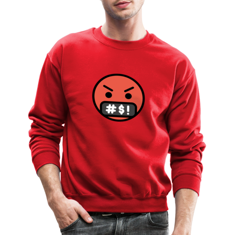 Face with Symbols on Mouth Moji Crewneck Sweatshirt - Emoji.Express - red