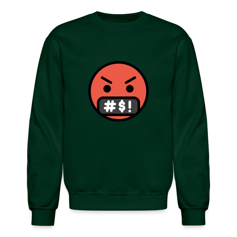 Face with Symbols on Mouth Moji Crewneck Sweatshirt - Emoji.Express - forest green