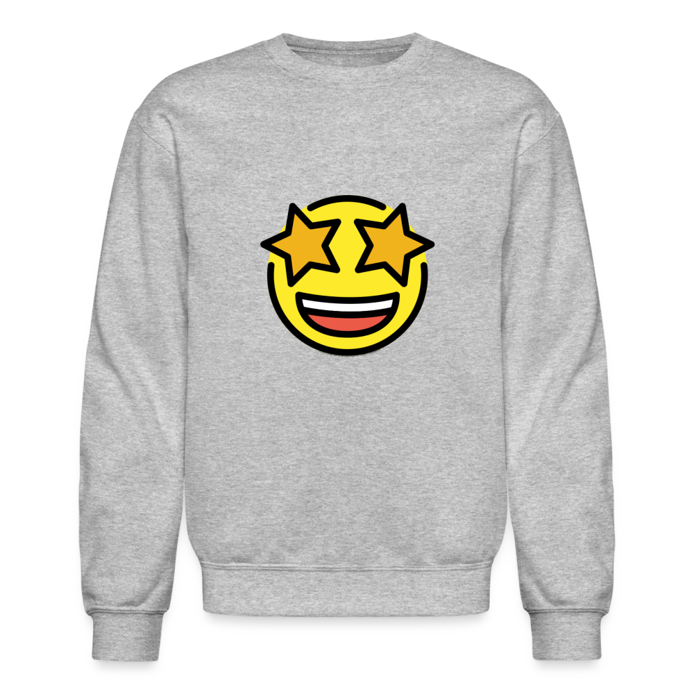 Starstruck Moji Crewneck Sweatshirt - Emoji.Express - heather gray