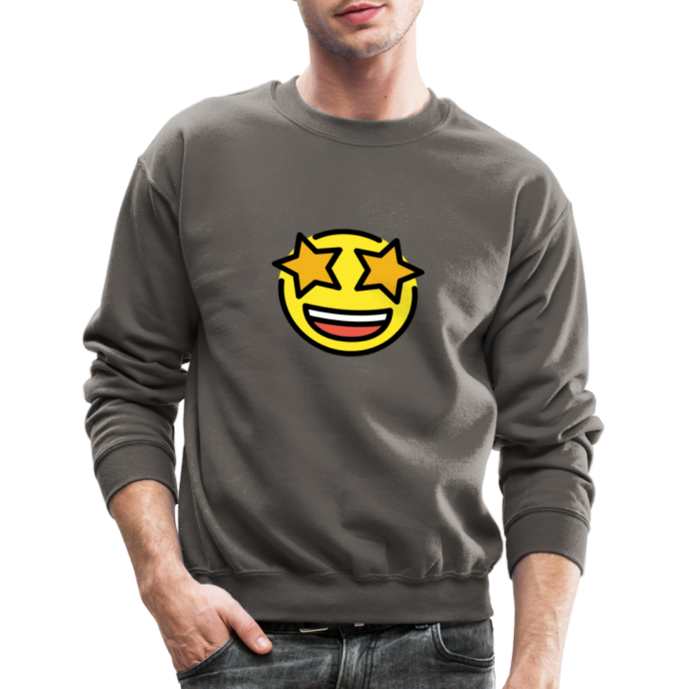 Starstruck Moji Crewneck Sweatshirt - Emoji.Express - asphalt gray