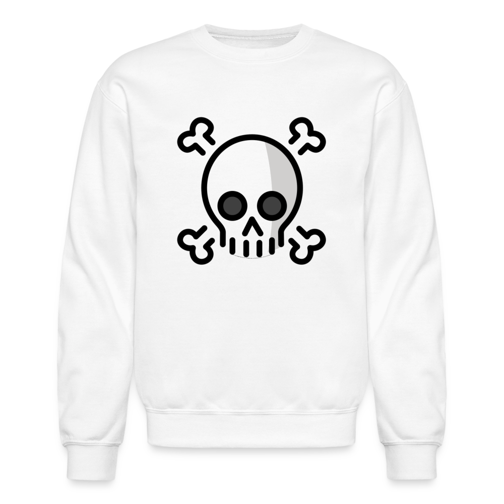 Skull and Crossbones Moji Crewneck Sweatshirt - Emoji.Express - white