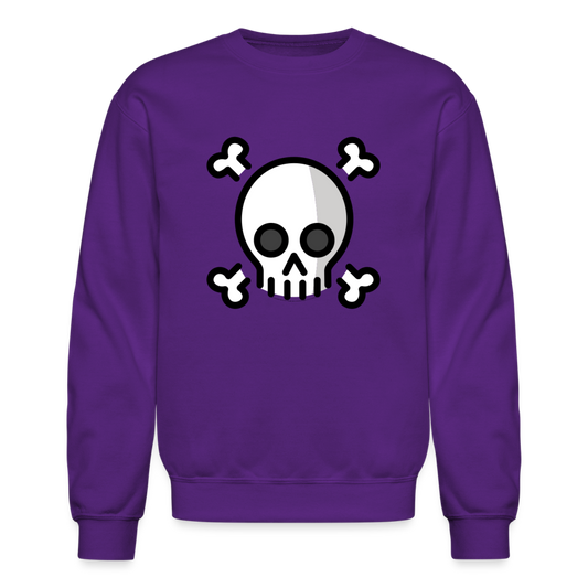 Skull and Crossbones Moji Crewneck Sweatshirt - Emoji.Express - purple