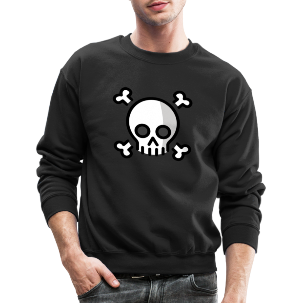 Skull and Crossbones Moji Crewneck Sweatshirt - Emoji.Express - black