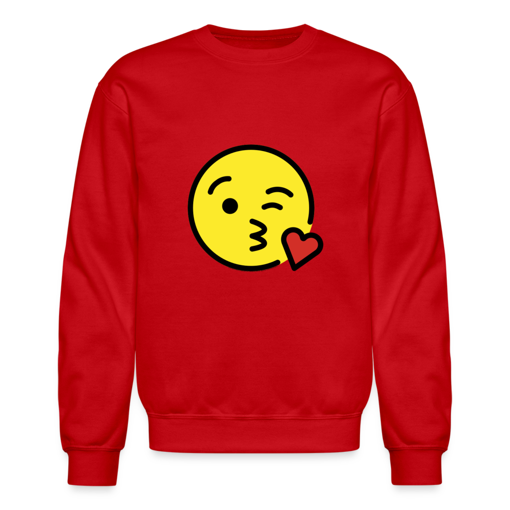 Face Blowing a Kiss Moji Crewneck Sweatshirt - Emoji.Express - red