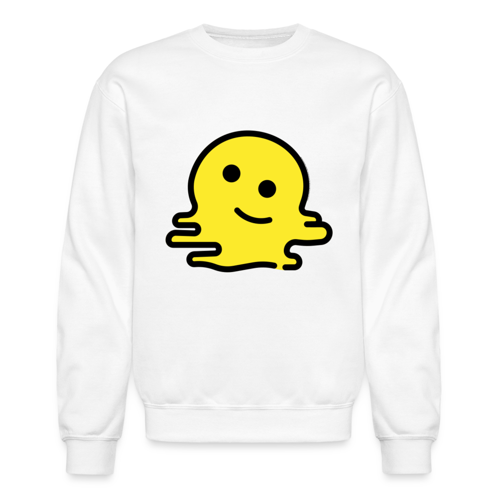 Melting Face Moji Crewneck Sweatshirt - Emoji.Express - white