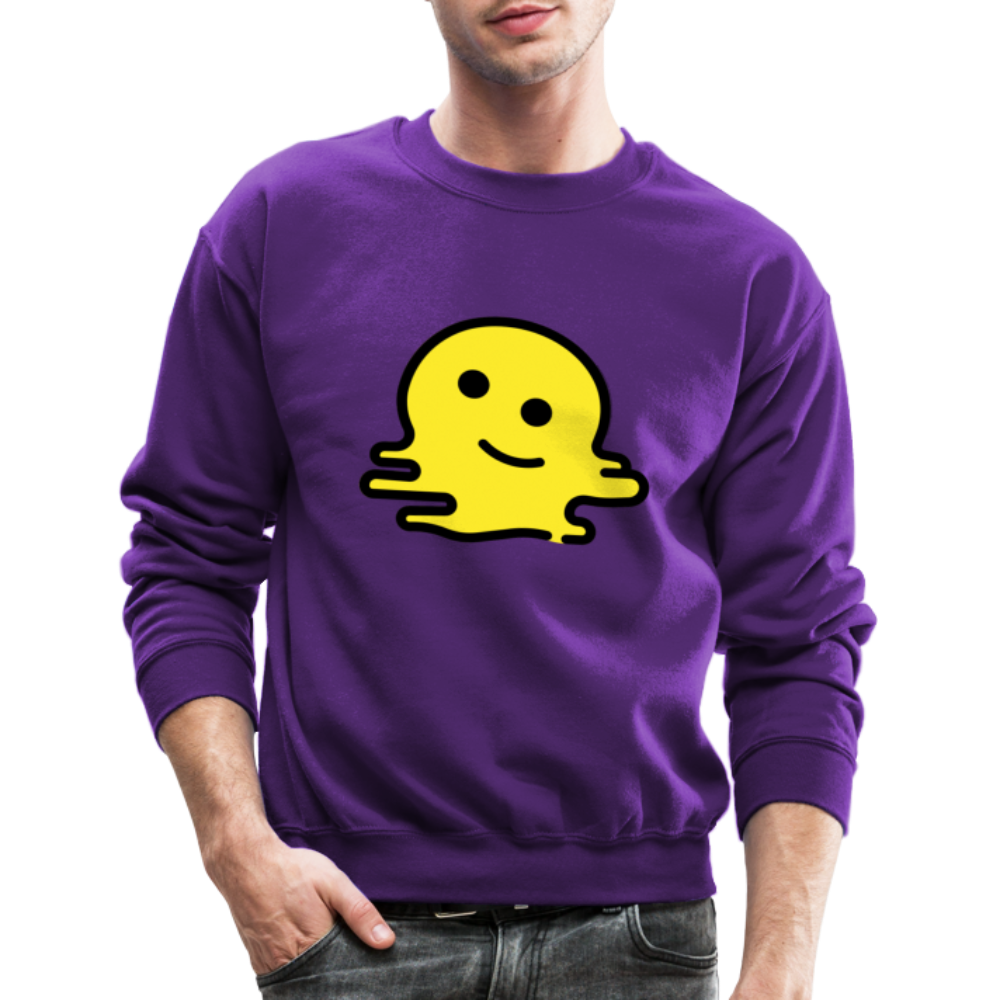 Melting Face Moji Crewneck Sweatshirt - Emoji.Express - purple