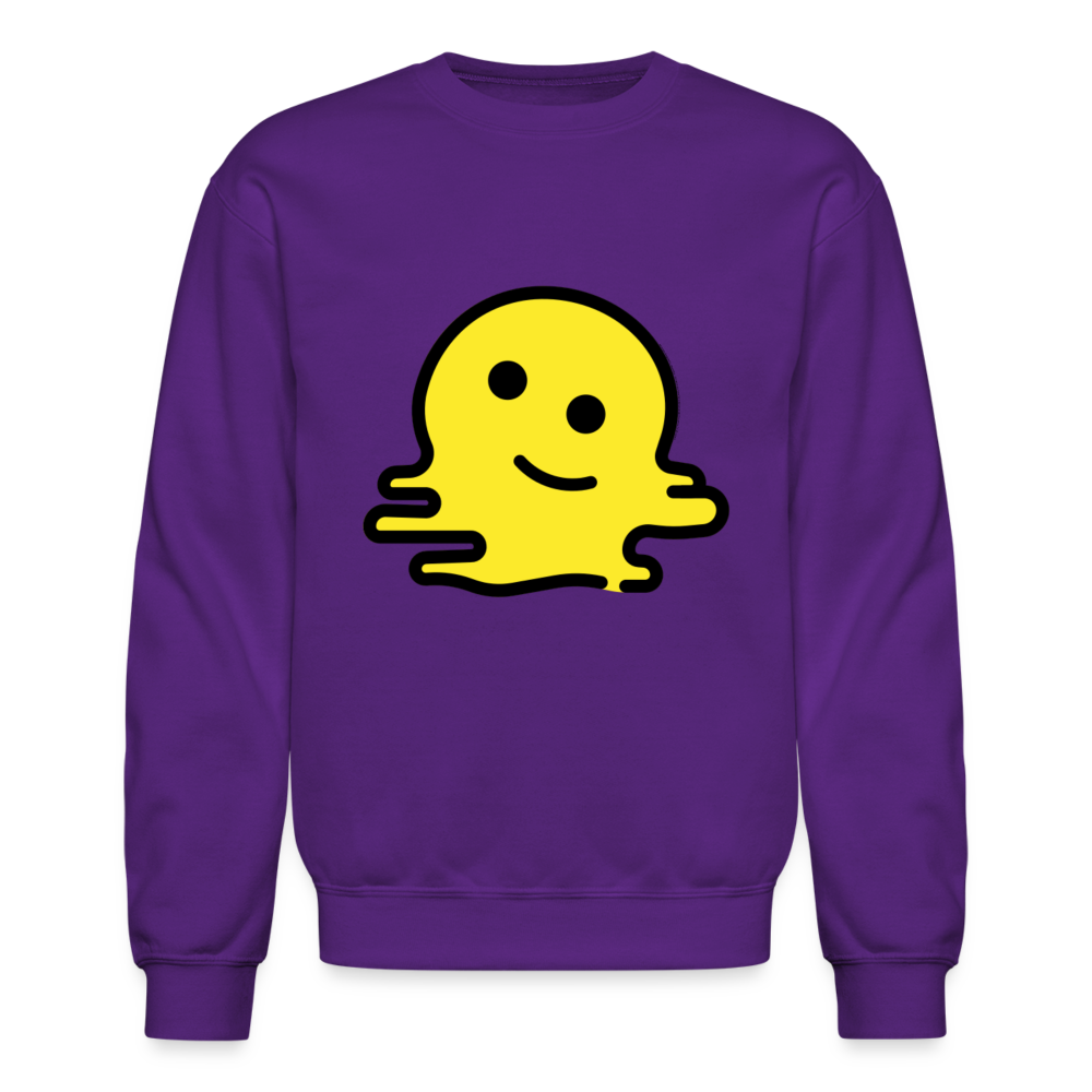 Melting Face Moji Crewneck Sweatshirt - Emoji.Express - purple