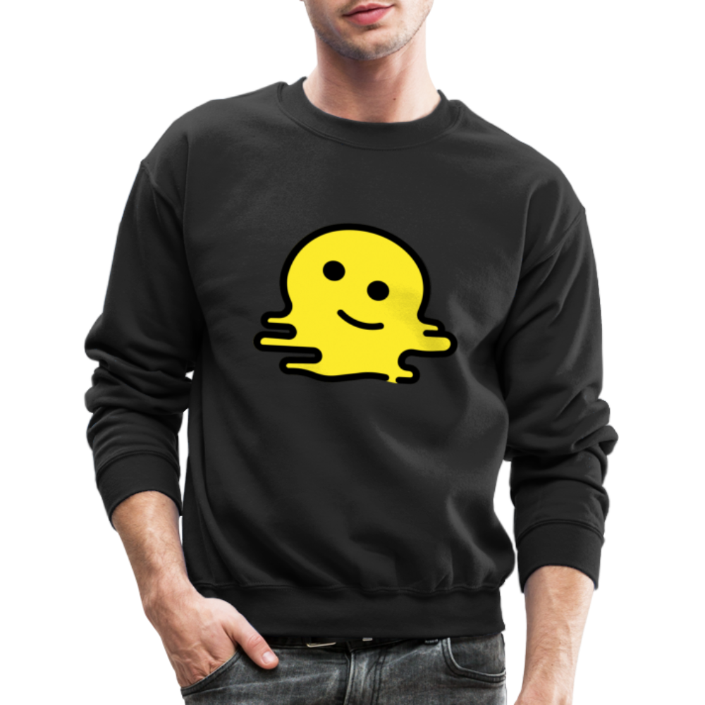 Melting Face Moji Crewneck Sweatshirt - Emoji.Express - black