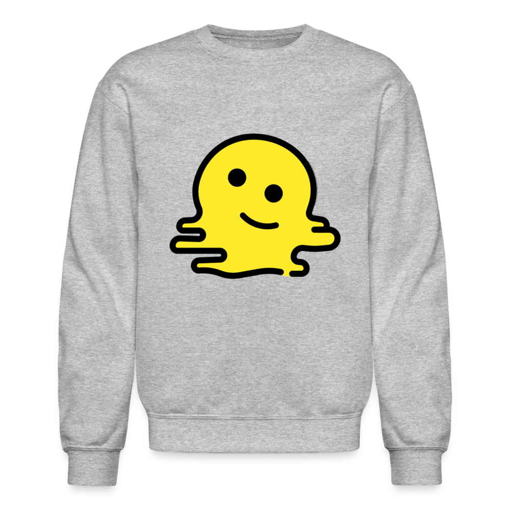 Melting Face Moji Crewneck Sweatshirt - Emoji.Express - heather gray